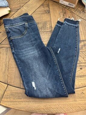 SPANX Dark Blue Distressed Skinny Jeans